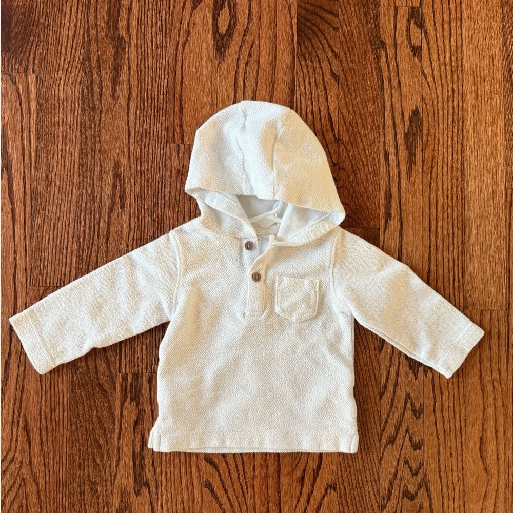 Carters Baby Terry Cloth Hoodie Pullover White - Size 12 months